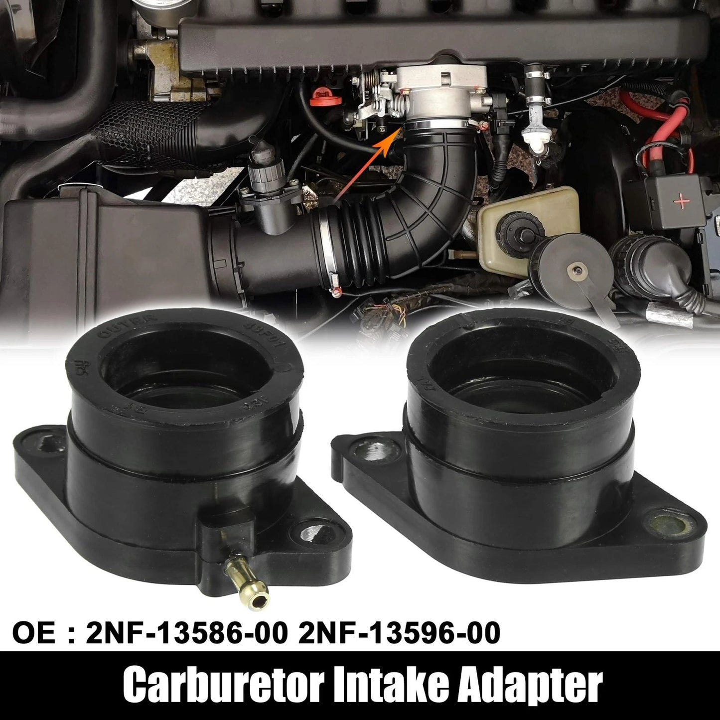 2 x Carburetor Manifold Adapter for Yamaha XT600 TT600 (1984–2003)