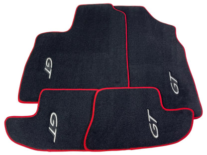 Floor Mats for Bentley Continental GT 2012-2017 Black Carpets with Red Trim