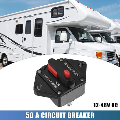 Waterproof 50A / 12V-48VDC / Circuit Breaker for Automotive RV Marine