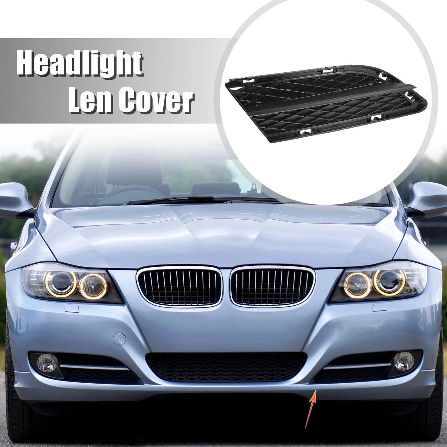 Right Fog Light Grille Trim for BMW 3 Series E90 2009-2012 Black