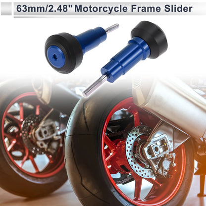 1.1" Aluminum Alloy Plastic Motorcycle Slider Frame 2 x Blue for Motorcycle
