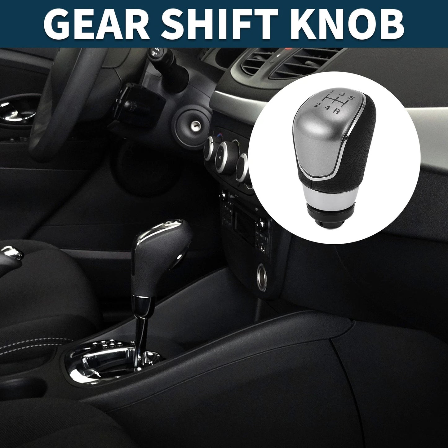 5 Speed Manual Gear Shift Knob for Ford B-Max (2012-2020) Black Faux Leather