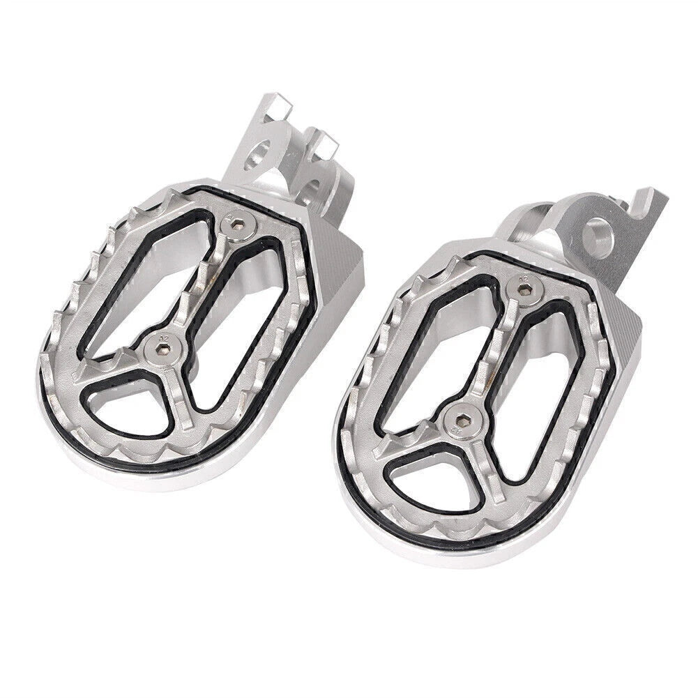 Silver Shark Teeth Racing Foot Pegs for Kawasaki KX250 KX450 (2008-2015)