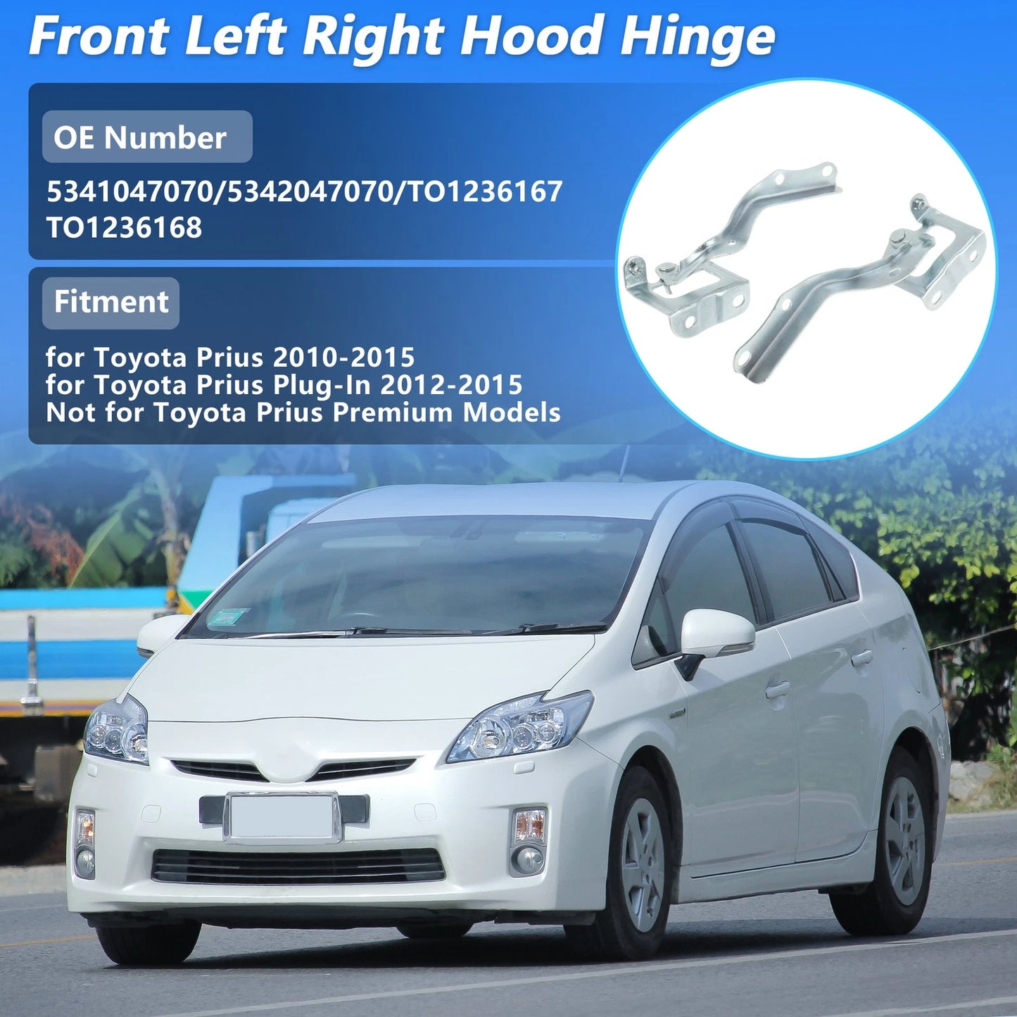Front Left Right Bonnet Hinge for Toyota Prius (2010-2015)