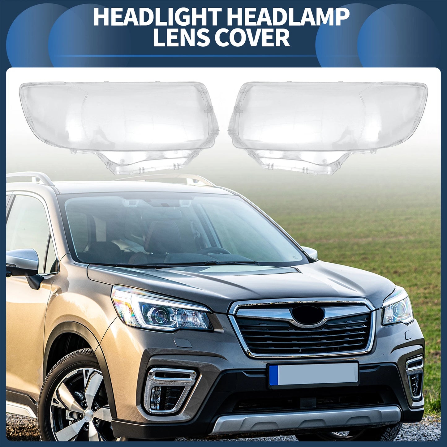 Front Left Right Headlight Lens Covers for Subaru Forester (2006-2008)