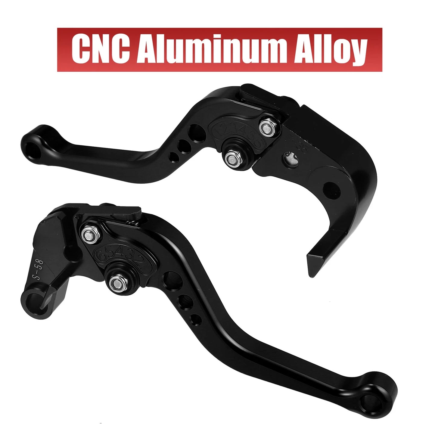 Pair Brake Clutch Levers Folding CNC for Suzuki GSXR 600 750 Black