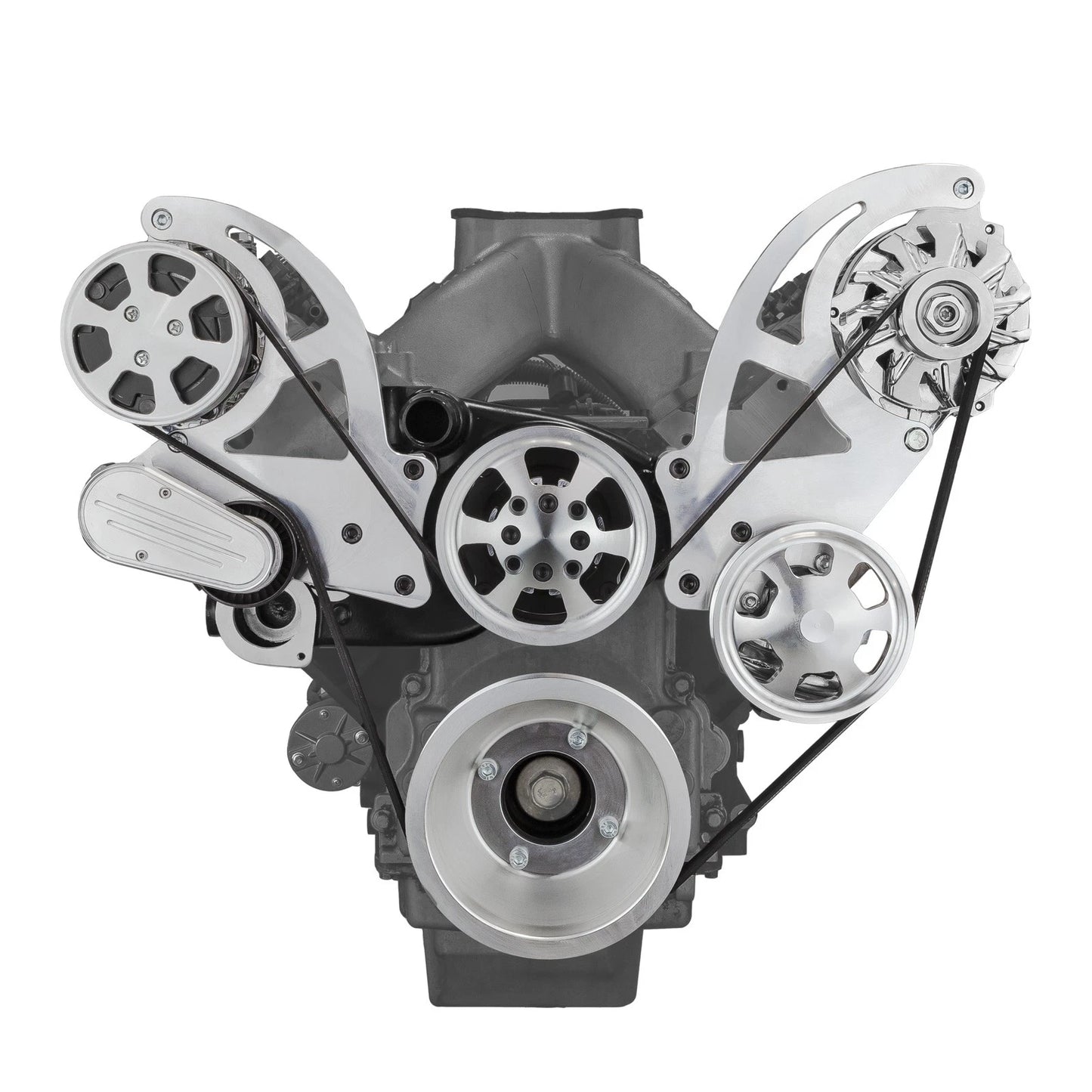Aluminum Complete Serpentine Belt Drive System for Chevy GM LS1 LS2 LS3 LS6 (2001-2015)