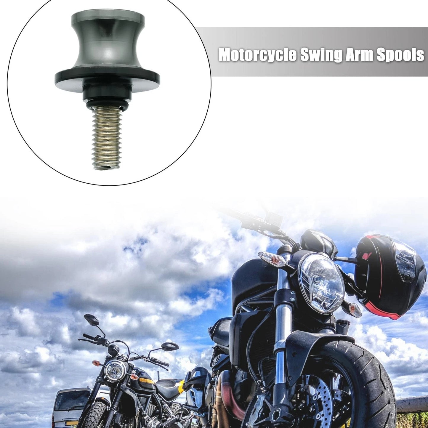2pcs 10mm Swing Arm Spool Rear Stand for Motorcycle