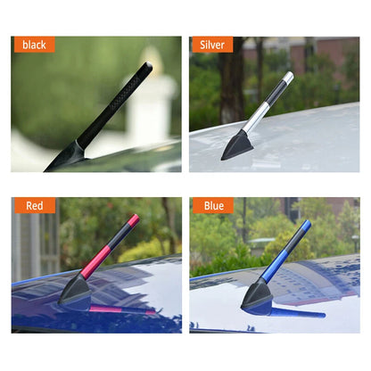 3inches Carbon Fiber Red Car Antenna for Universal FM Radio ()