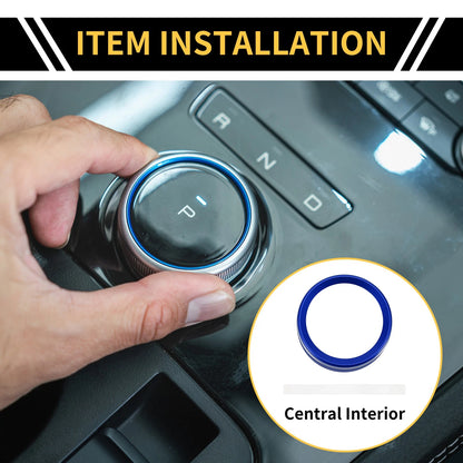 Gear Shift Control Knob Cover Ring for Ford Maverick (2022) - Blue 1 x Pc