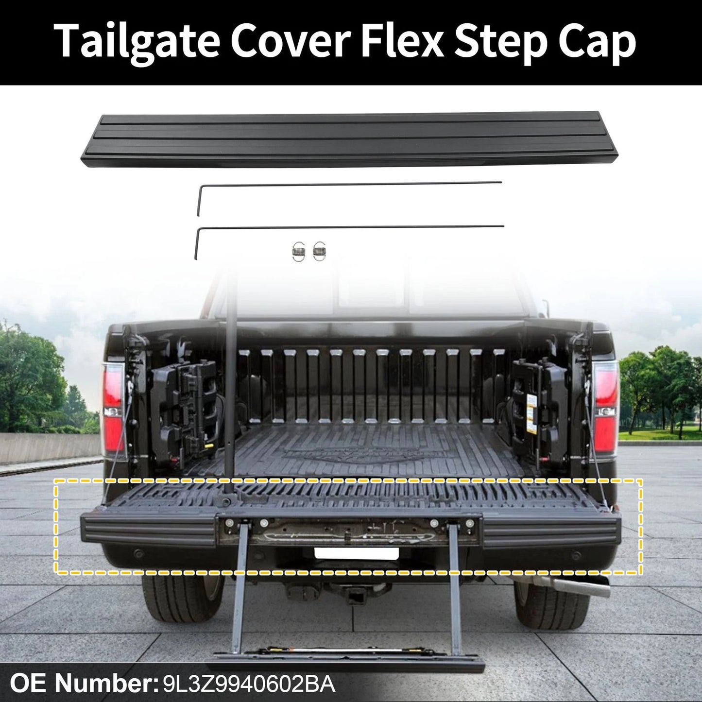 Tailgate Flex Step Trim Center Cap for Ford F150 (2009-2014)
