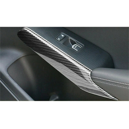 4 x Carbon Fiber Style Window Switch Armrest Covers for Honda Civic (2022-2023)