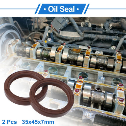 Oil Seal / 35x45x7mm / Rotary Seal FKM Rubber Brown 2 x for Make Model