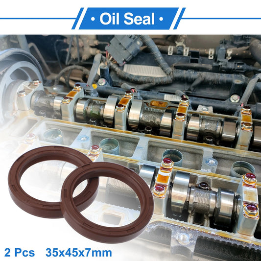 Oil Seal / 35x45x7mm / Rotary Seal FKM Rubber Brown 2 x for Make Model