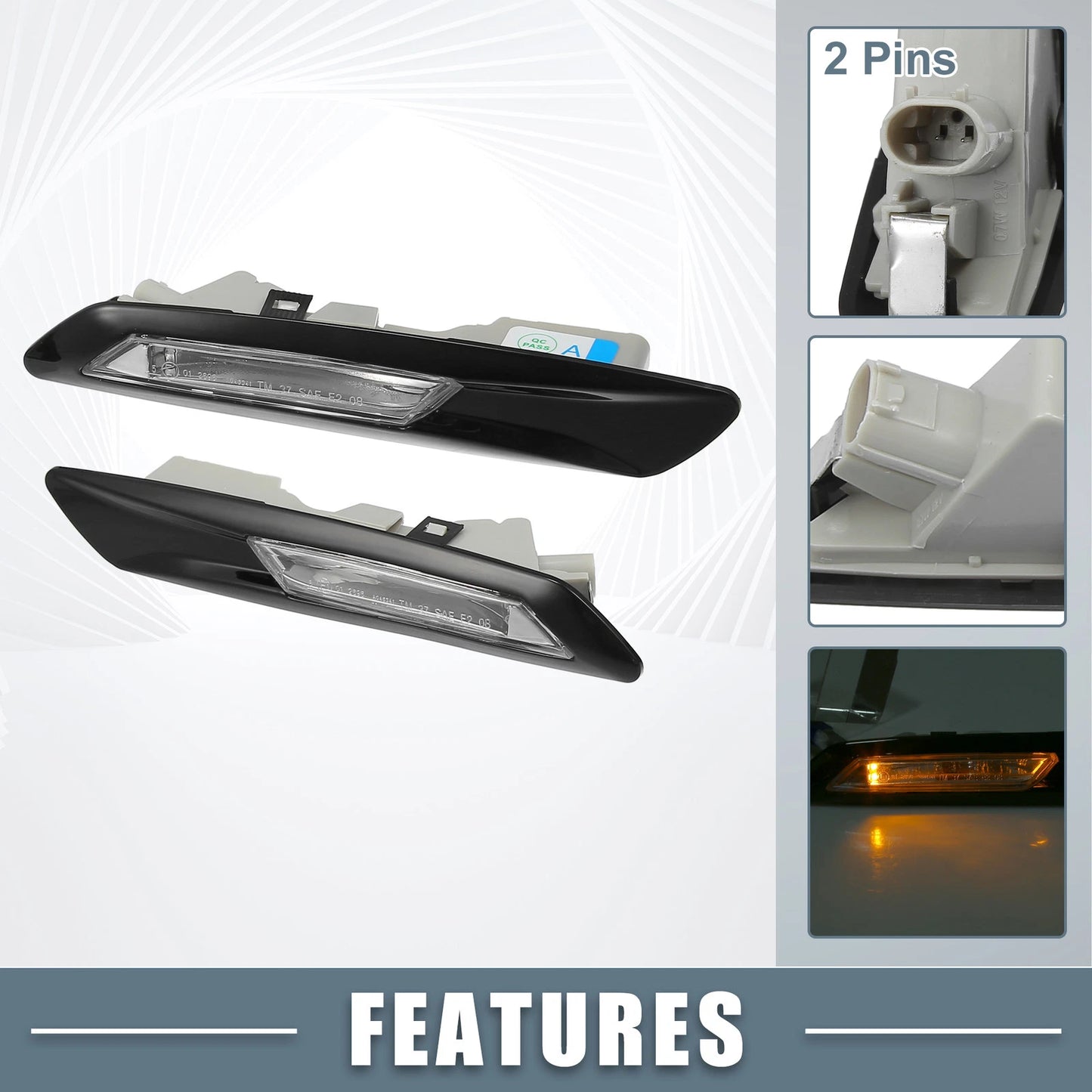 Amber Side Marker Turn Signal Light for BMW 528i 535i 550i F10 (2011-2016)