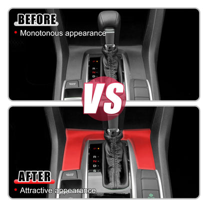 Red Gear Panel Trim Shift Box Cover Decal for Honda Civic (2016-2021)