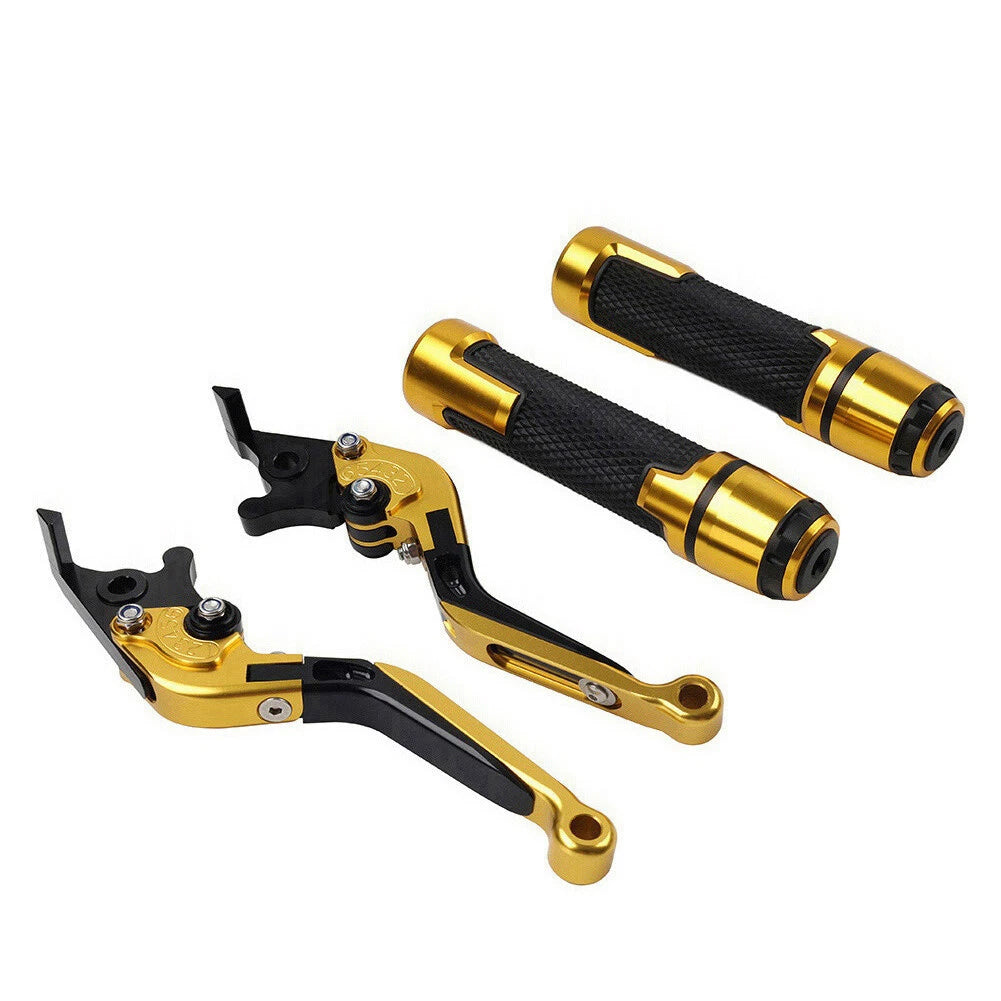 Gold Extendable Brake Clutch Levers Grip Set for Yamaha YZF R3 R25 (2015-2023)