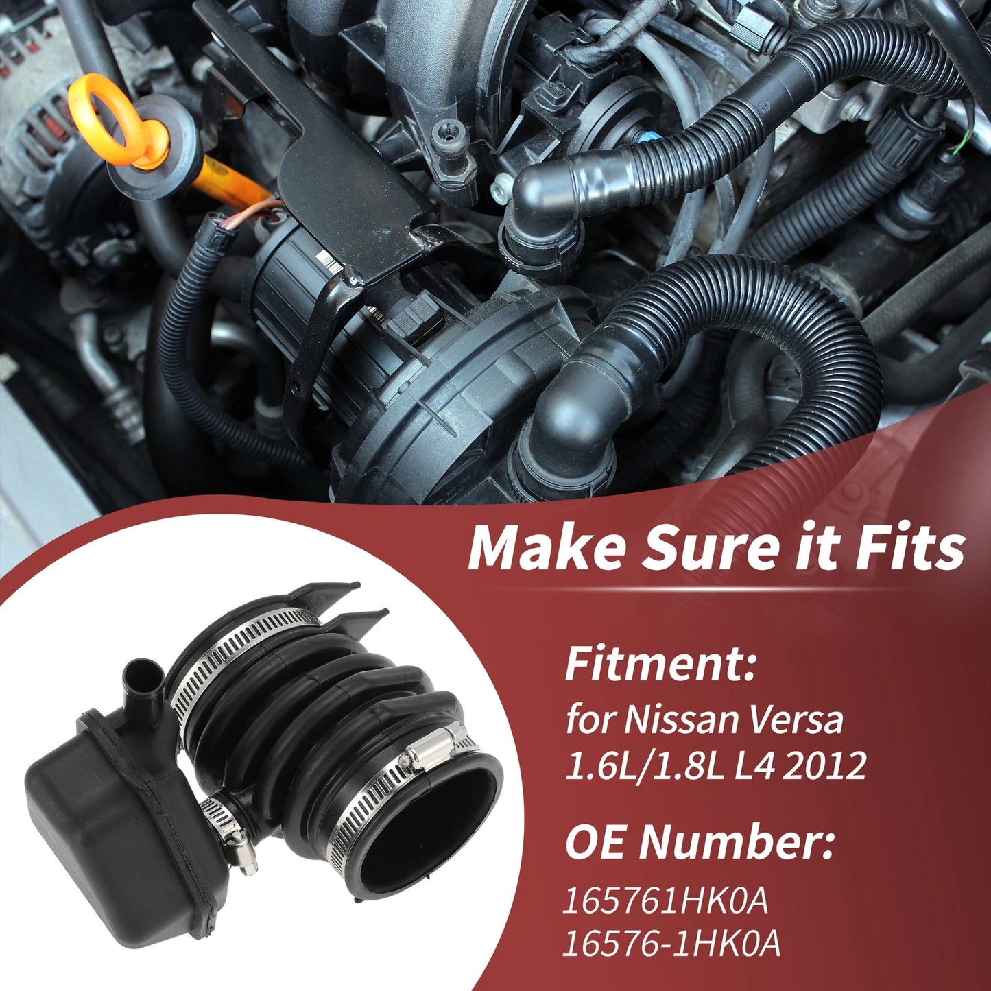 Engine Air Intake Hose for Nissan Versa 1.6L/1.8L (2012) - 1 Pc