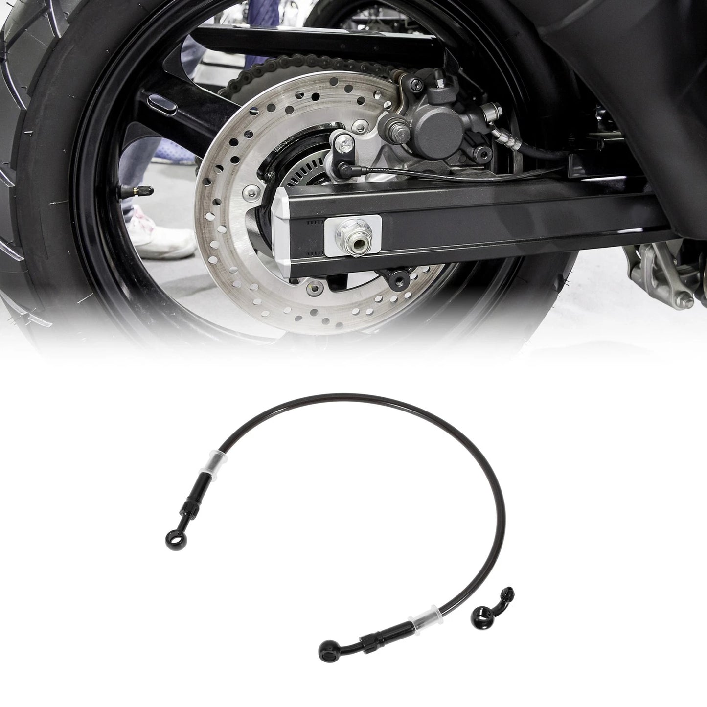 60cm Brake Oil Hose Line Nylon Stainless Steel Wire Braid PU for Motorcycle