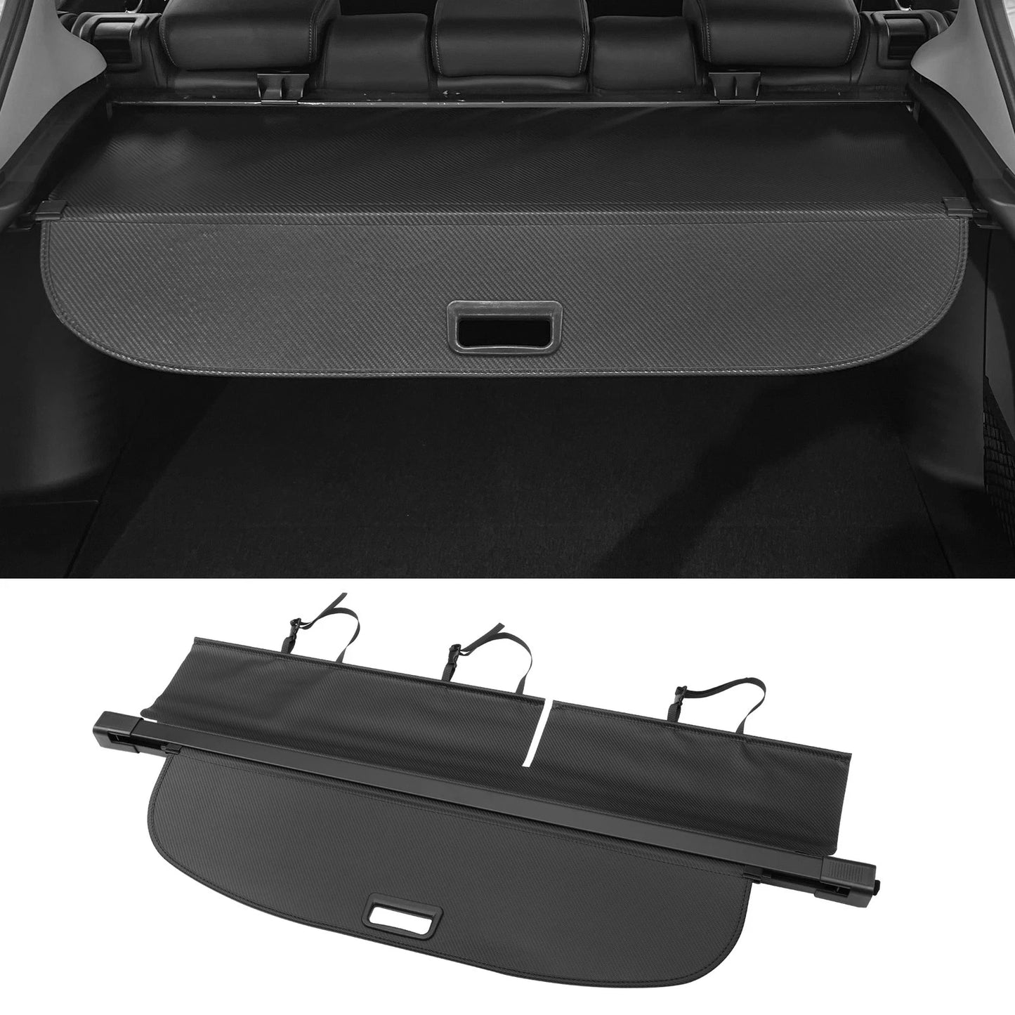Retractable Cargo Cover for Jeep Cherokee 2014-2018 - Carbon Fiber Black