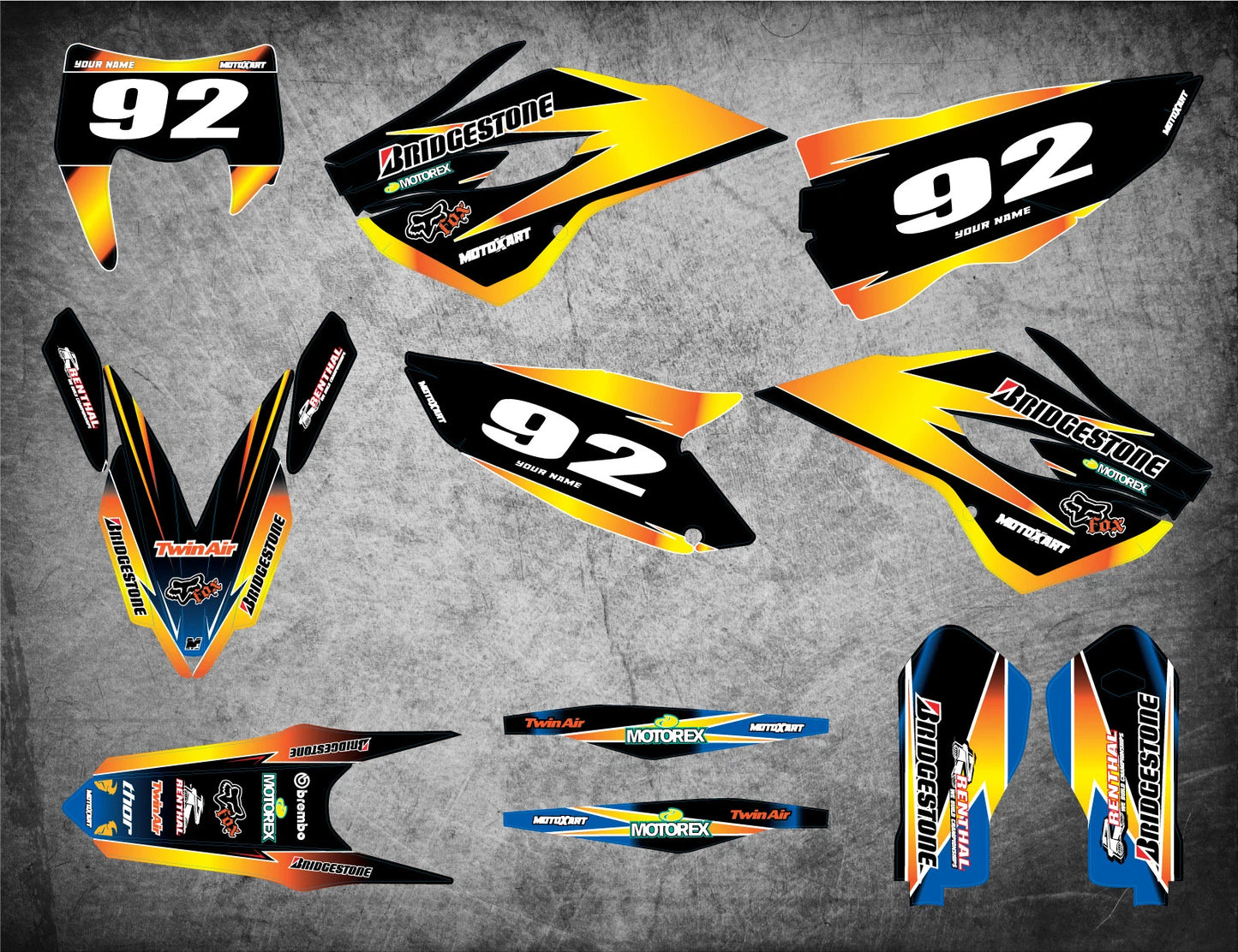 Custom Graphics Full Kit for Husqvarna FE FC 2014-2015 SUNRISE STYLE