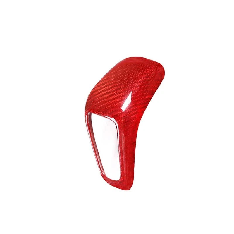 Red Carbon Fiber Gear Shift Knob Cover Trim Fit For Porsche Cayenne 2018-2020