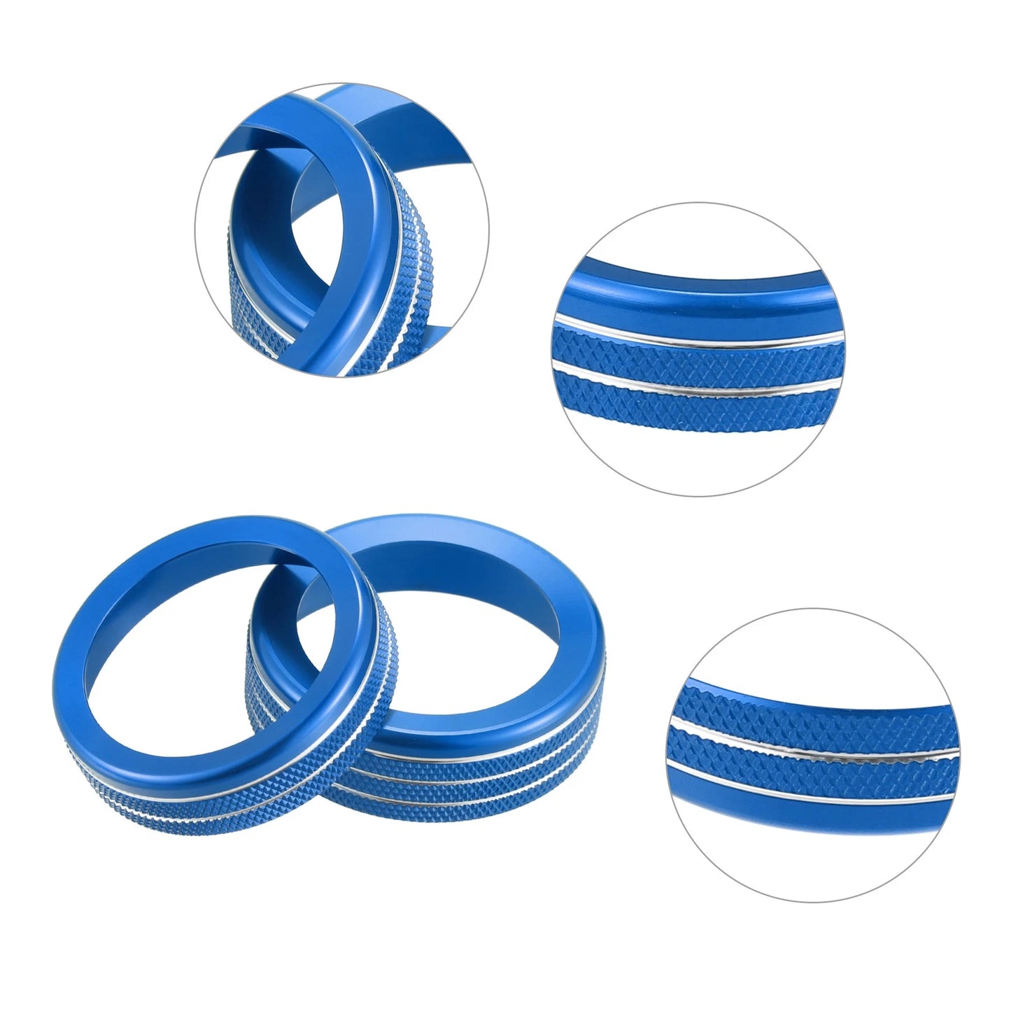 7 x Aluminum Alloy AC Switch Knob Cover Rings for Ford F-150 (2021-2022)