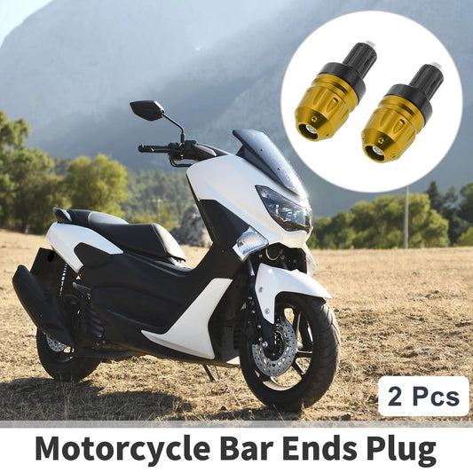 2 x Bar Ends Plug Aluminum Alloy for 7/8" 22mm Gold Tone for Motorcycle