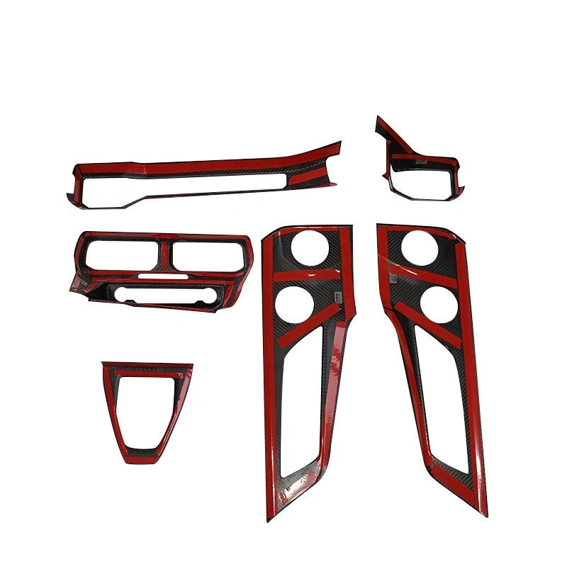 Dry Carbon Fiber Console Dash Vent Door Panel Cover Kit for Ford Mustang 2024+