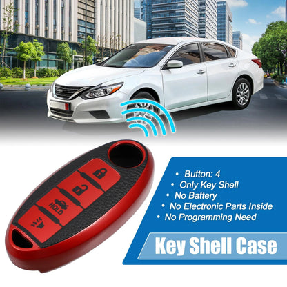 Silicone Smart Key Fob Case Cover Protector for Nissan Cabstar Red (2008-2009)