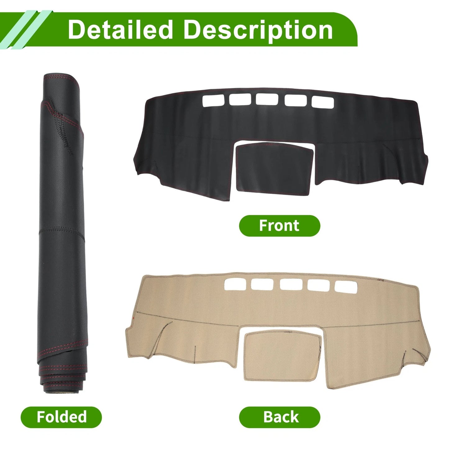 Dashboard Cover Mat for Nissan NV200 (2010-2016) Black Red