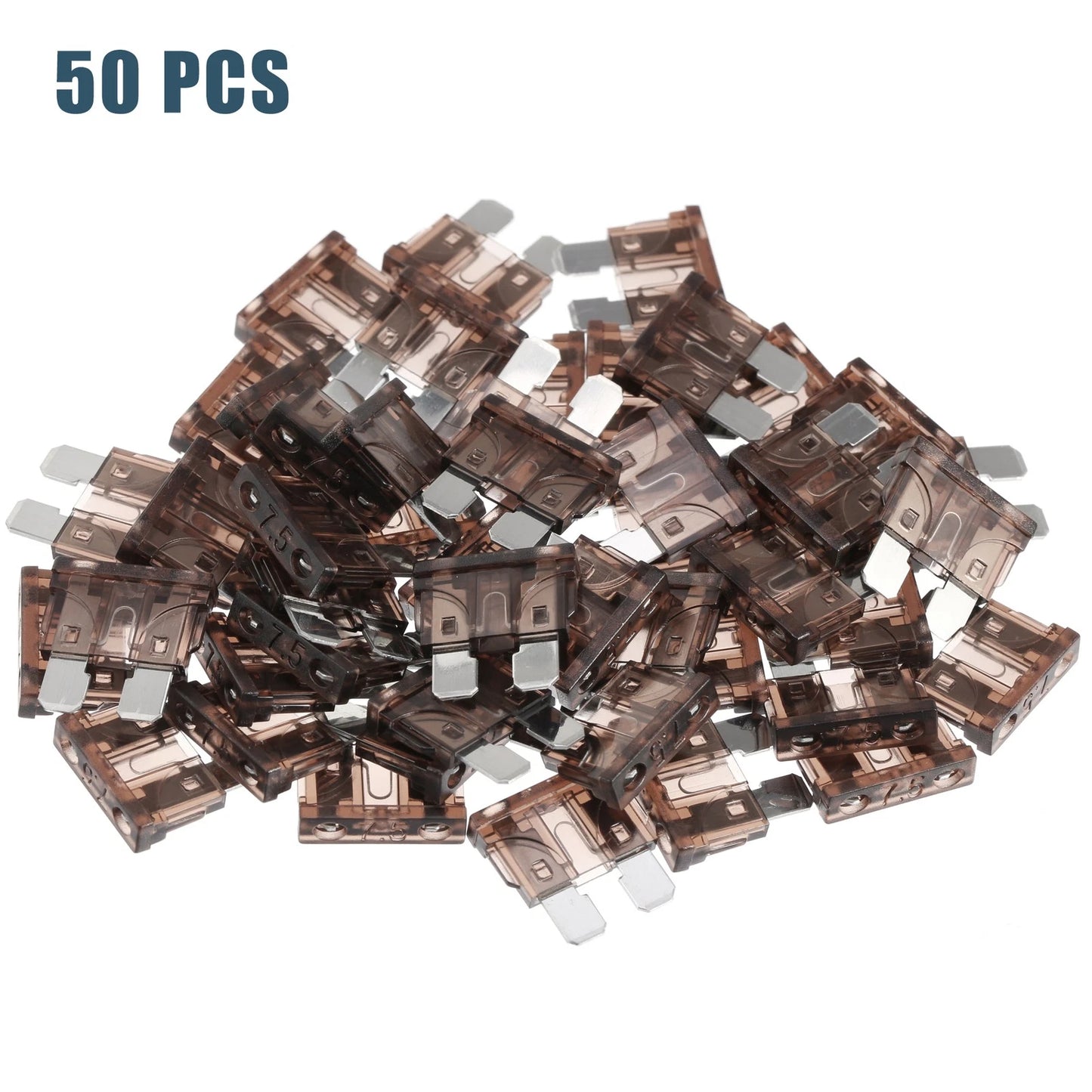 50pcs 7.5A Mini Blade Style Fuses for Car Boat Truck SUV Motorcycle