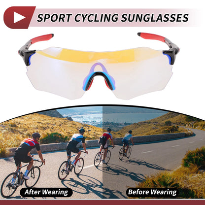 Goggles for Motorcycle Riding Light Blue Lens Red Frame PC TPU