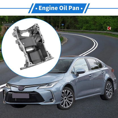Engine Oil Pan for Toyota Corolla (2009-2019) - 1 x Aluminum Silver Tone