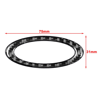 Carbon Fiber Red Steering Wheel Center Ring Cover for Ford Mondeo (2013-2019)