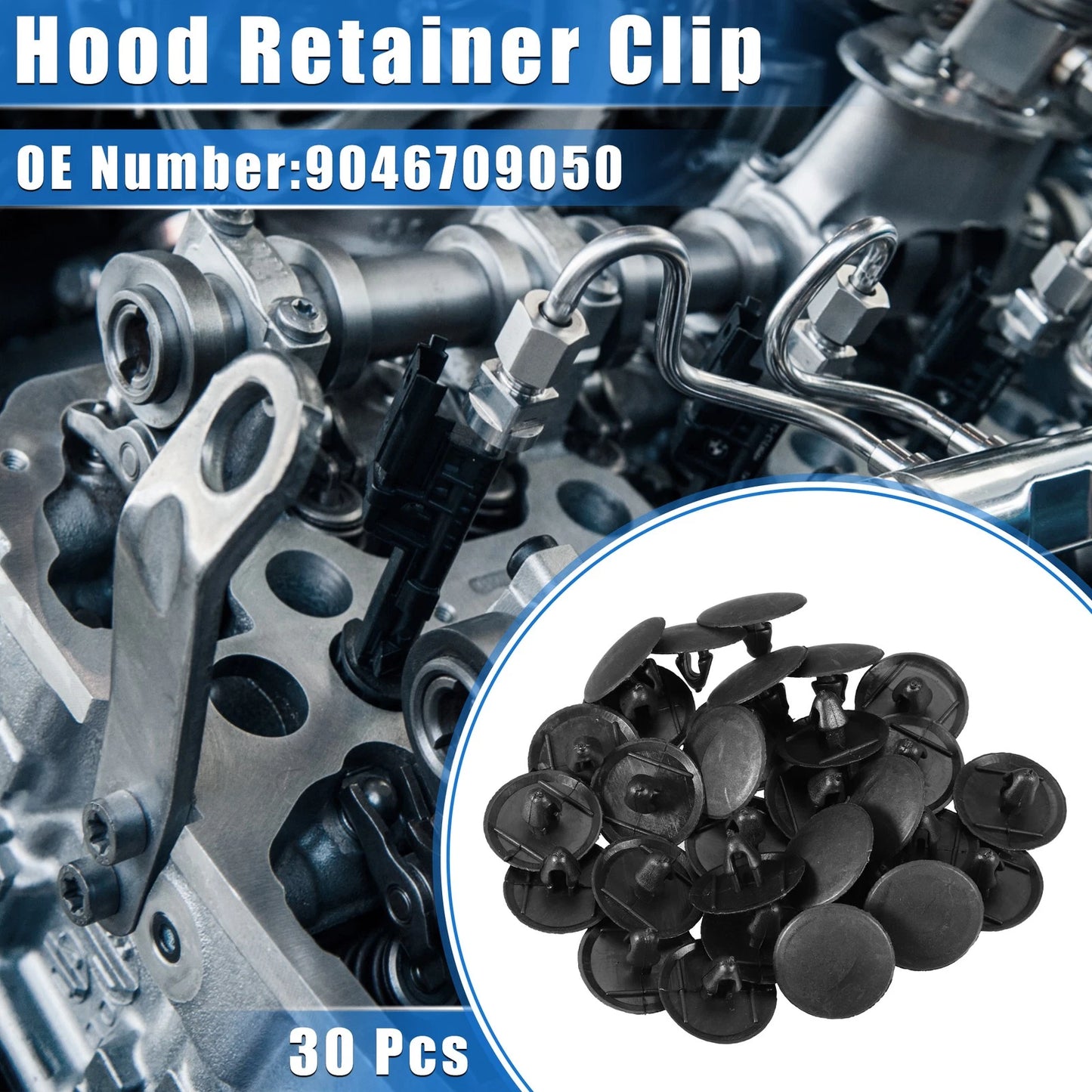 30 x Hood Retainer Clip for Toyota Lexus Insulation Retainer Clip Black