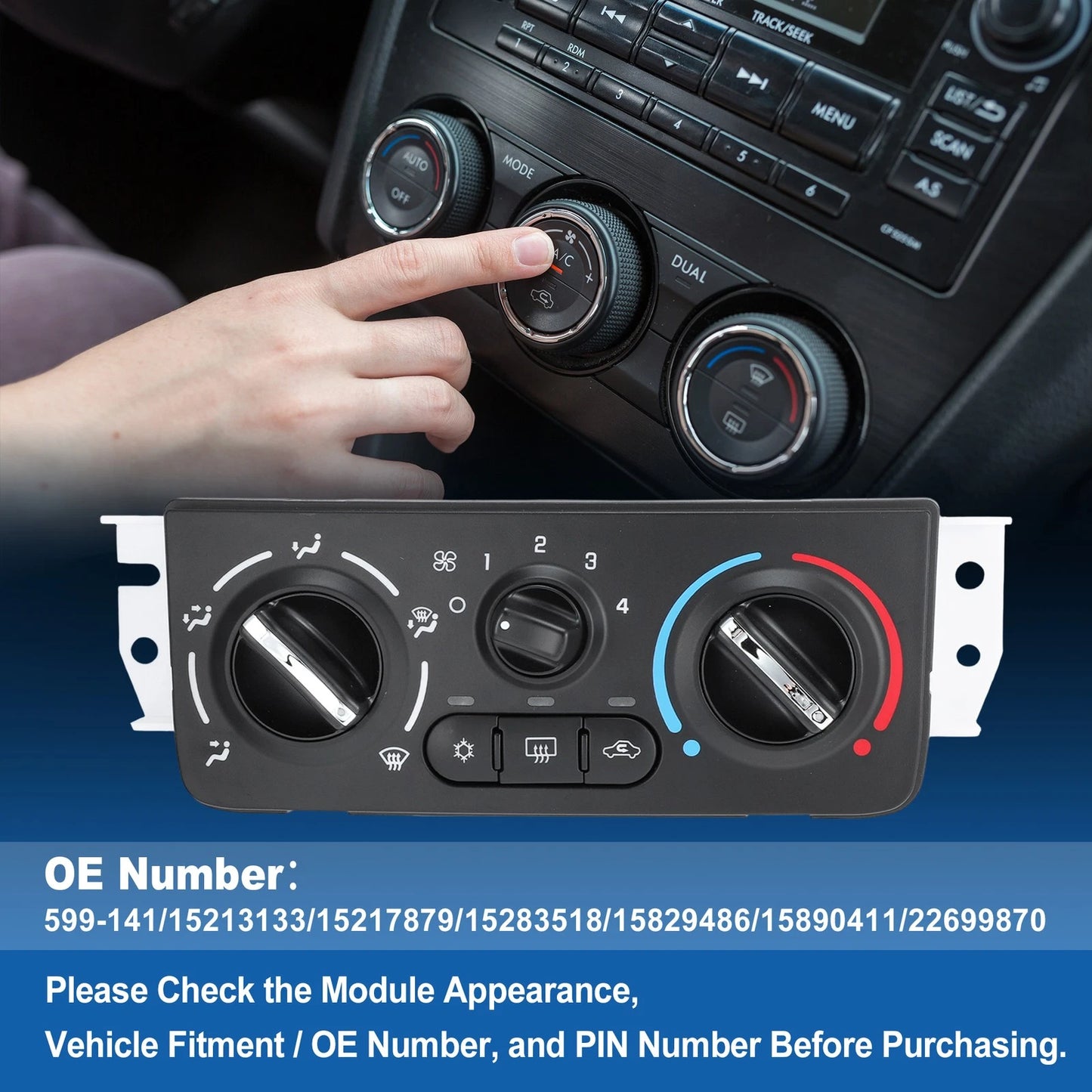 A/C Heater Climate Control Module Panel for Chevrolet Cobalt (2005-2010)