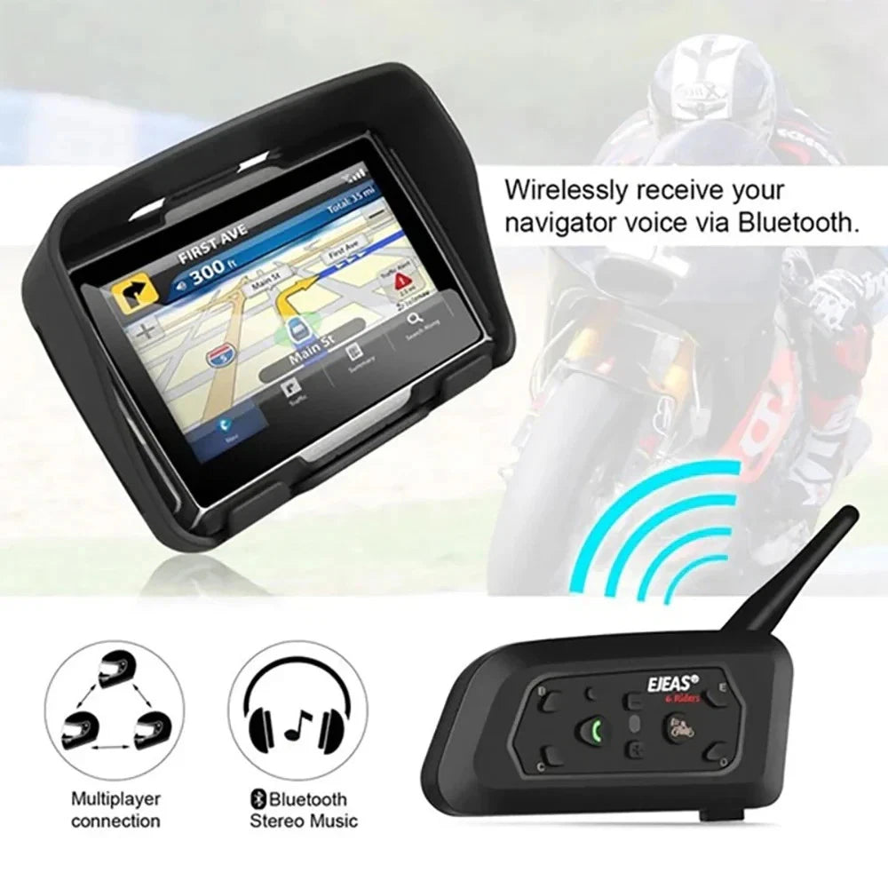 EJEAS V6 Pro Bluetooth Helmet Intercom for Motorcycle - 6 Riders