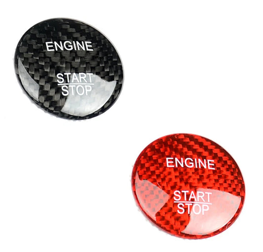 1PCS Carbon Fiber Start Stop Engine Button Switch Sticker Fit For Benz C GLC GLE