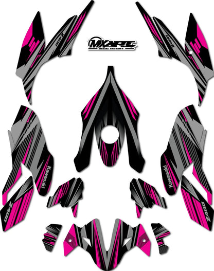Kawasaki Z400 2017-2023 Strike Pink Graphics Decals Stickers