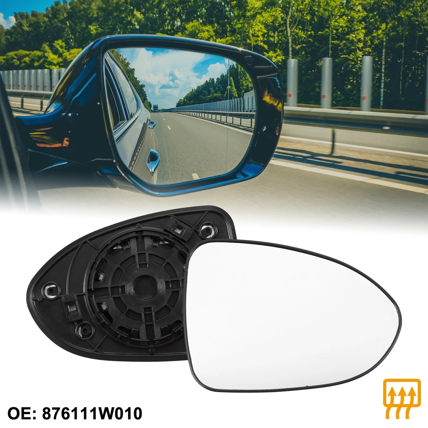 Heated Rearview Mirror Glass for Kia RIO (2012-2017)