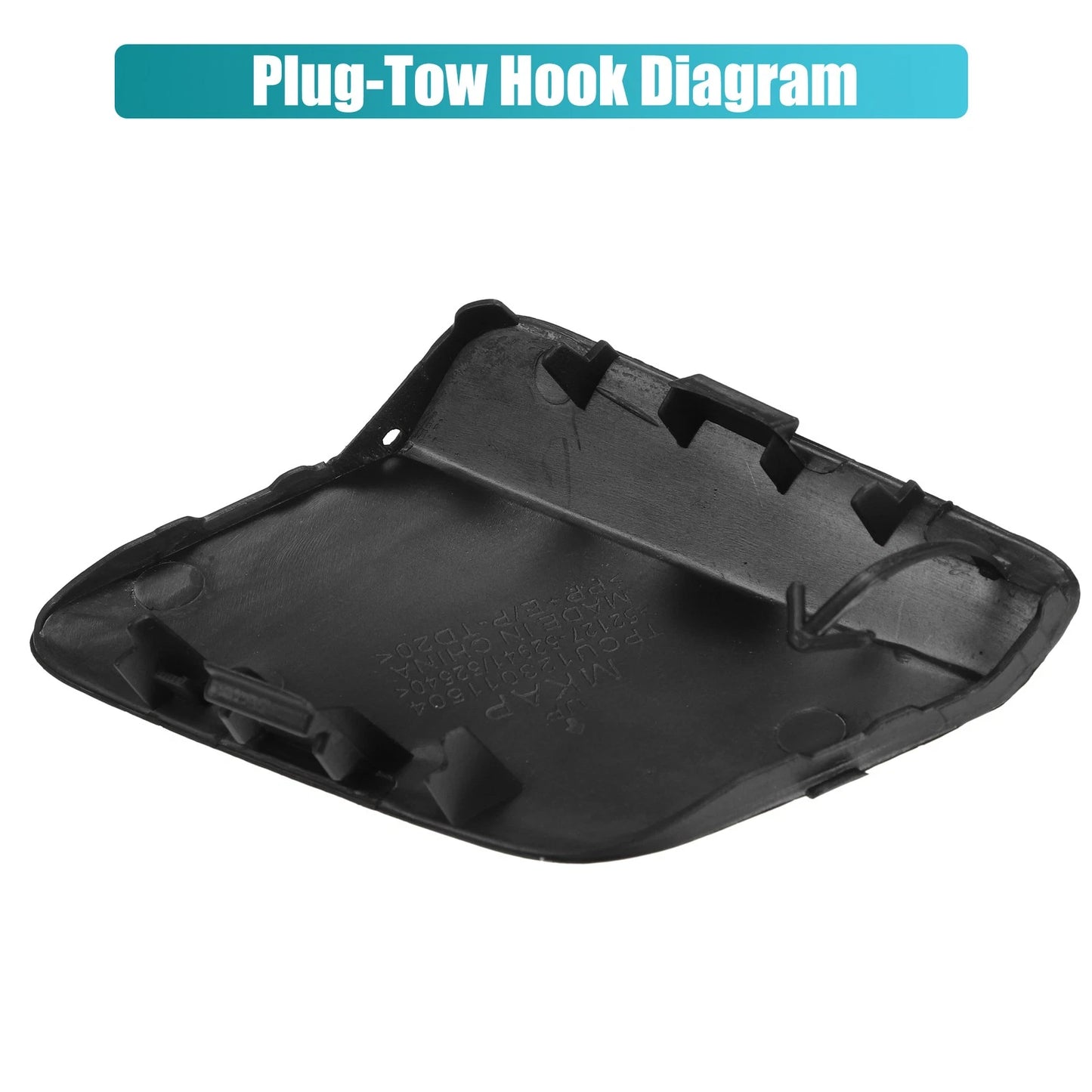 Unpainted Front Right Bumper Tow Hook Cover for Toyota (2016-2023)