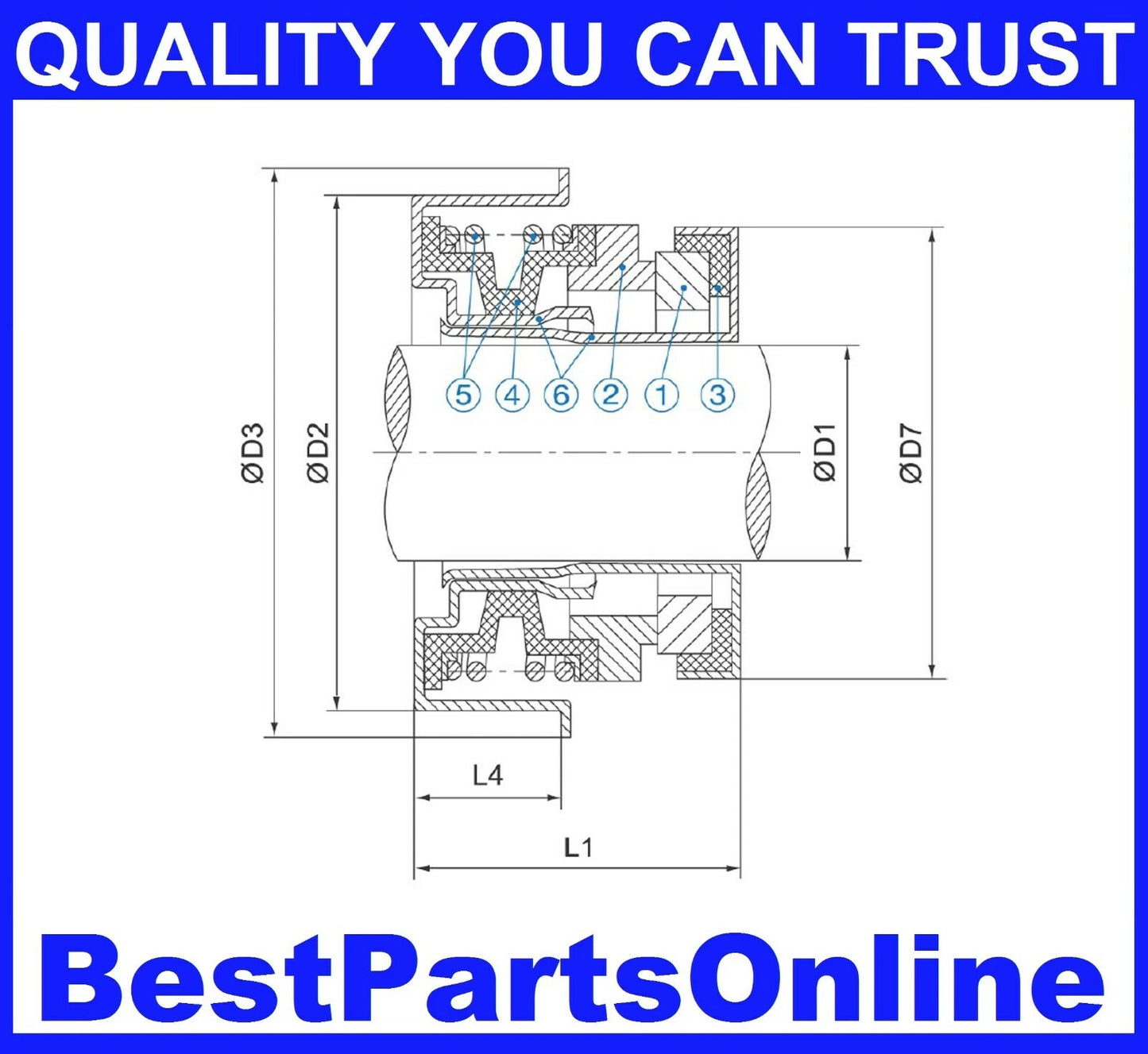 Mechanical Seal / 1/2 / Industrial & Water Pump for TYPE-700U
