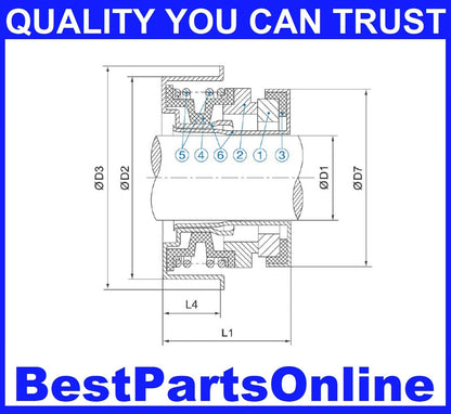 Mechanical Seal / 1/2 / Industrial & Water Pump for TYPE-700U