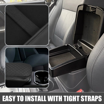 Car Center Console Armrest Cover for Toyota RAV4 (2019-2023) Faux Leather Black