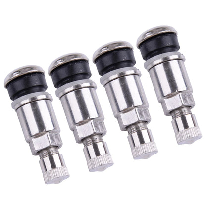 4 x Bolt-in Tubeless Wheel Tyre Valves with Dust Caps for Car & Truck