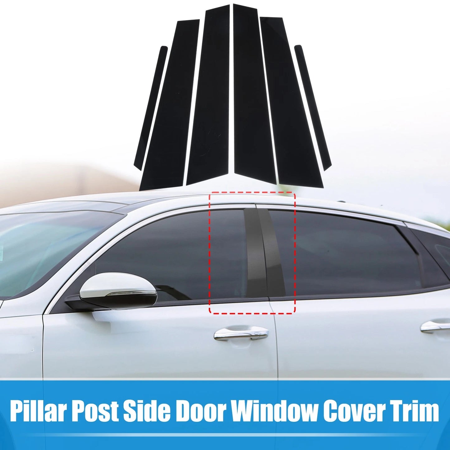 6 x Car Pillar Post Side Door Window Cover Trim for Kia Optima (2011-2015)