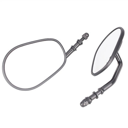 2 x Oval Universal Motorcycle Rear View Mirrors for Harley Street Bob (2007-2023)