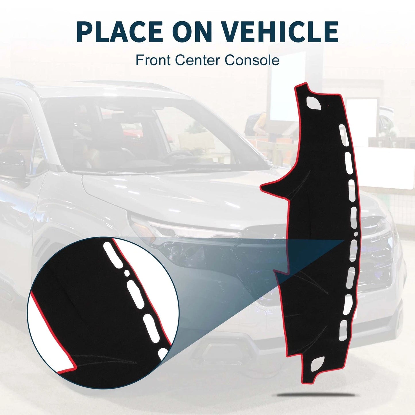 Dash Cover Mat for Subaru Forester SH Series (2007-2012) Black Red