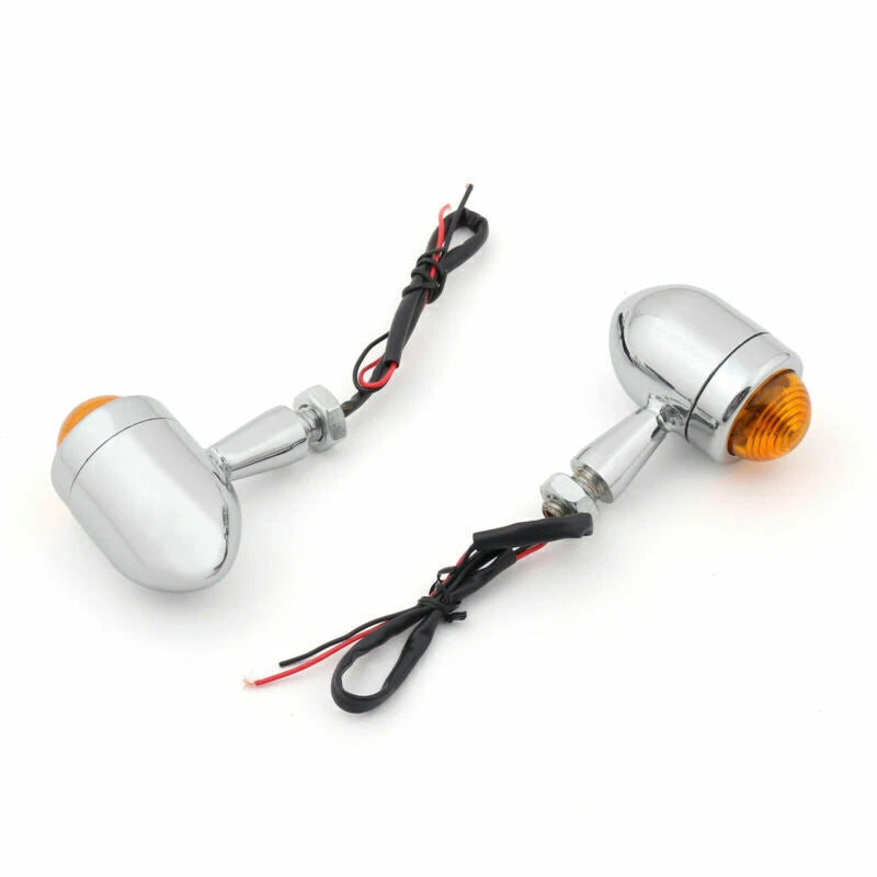 2 x Bullet Mini Heavy Duty Turn Signal Lights for Motorcycle